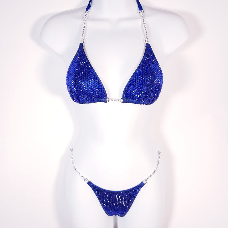 Premade royal blue competition bikini
