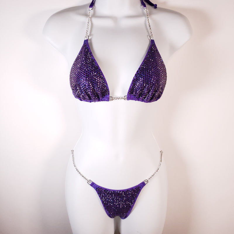 Premade Purple indigo competition bikini