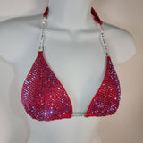 Premade red ab competition bikini