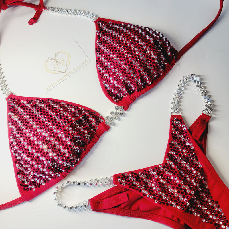 Red, Clear Zigzag Wellness Bikini