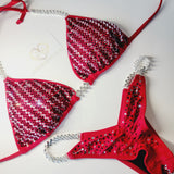 Red, Clear Zigzag Wellness Bikini
