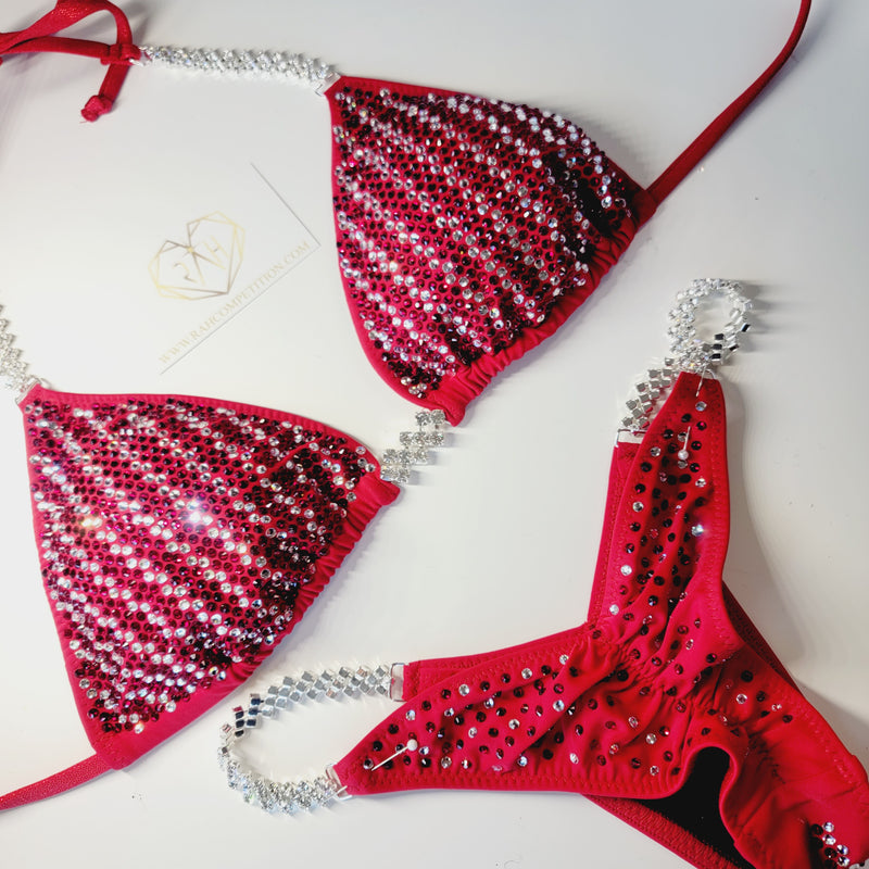 Red, Clear Zigzag Wellness Bikini