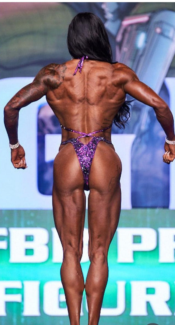 Deem Sparkle purple figure suit