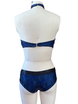 Premade black and blue fitness outfit