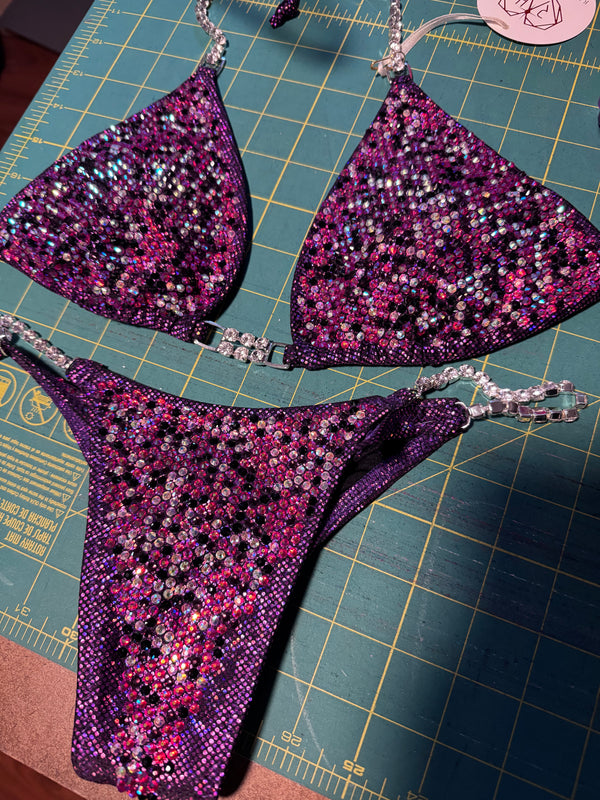 Premade Fuchsia Purple competition bikini