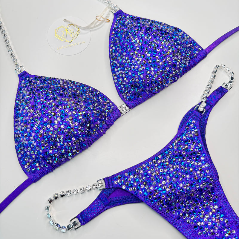 Holo Purple Blue Scatter Competition Bikini
