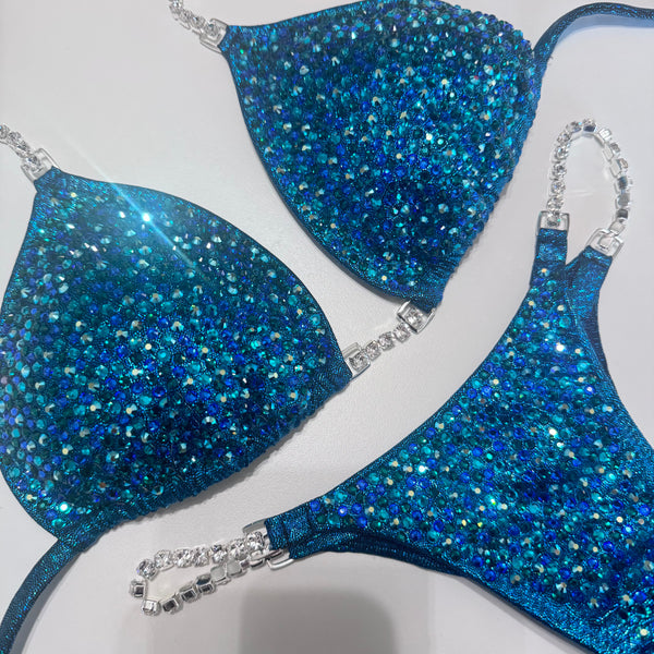 Twinkle Teal Scatter competition bikini