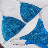 Holo Aqua Blue competition bikini