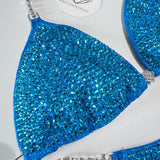Holo Aqua Blue competition bikini