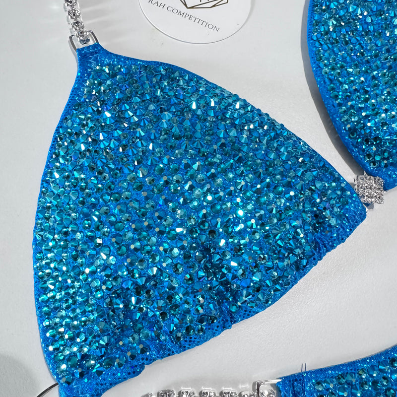 Holo Aqua Blue competition bikini
