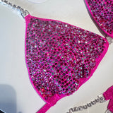 Holo hot pink Competition Bikini