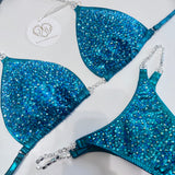 Teal Teal Scatter competition bikini