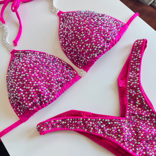 Hot pink scatter figure suit