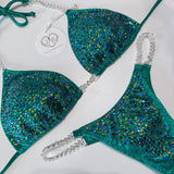 Holo Scatter Green competition bikini