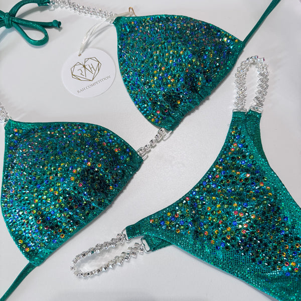 Holo Scatter Green competition bikini