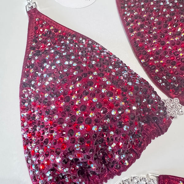 Burgundy Red scatter competition bikini