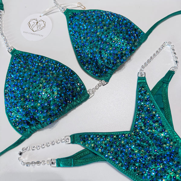 Custom kelly green wellness bikini