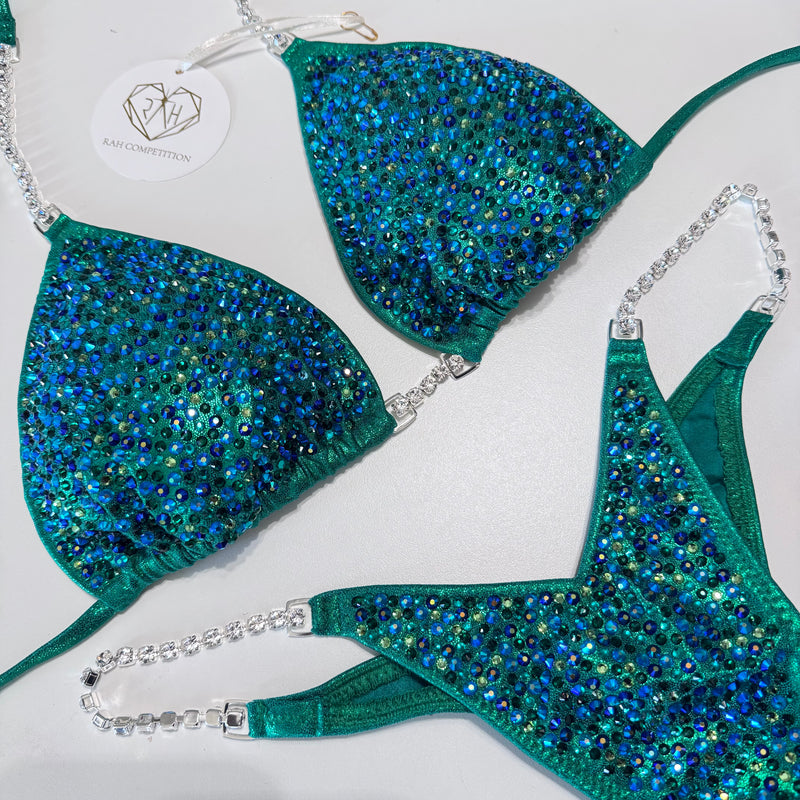 Custom kelly green wellness bikini