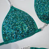 Custom Mystique Kelly green competition bikini