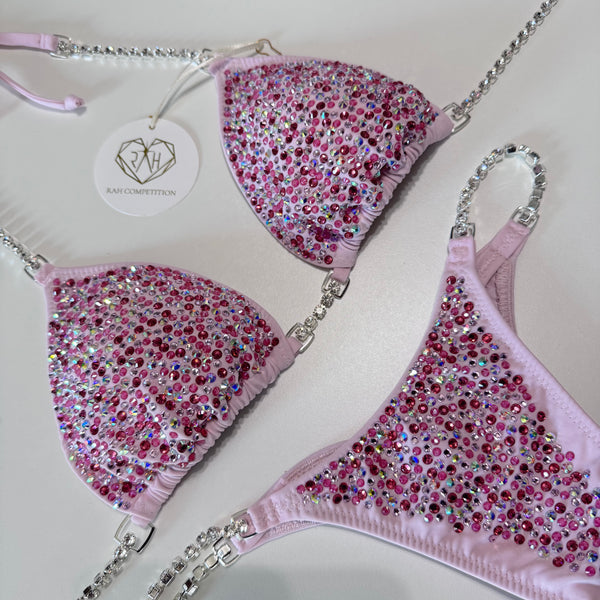 Pale pink competition bikini