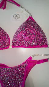 Hot hot pink scatter Competition Bikini