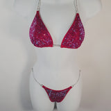 Premade red ab competition bikini
