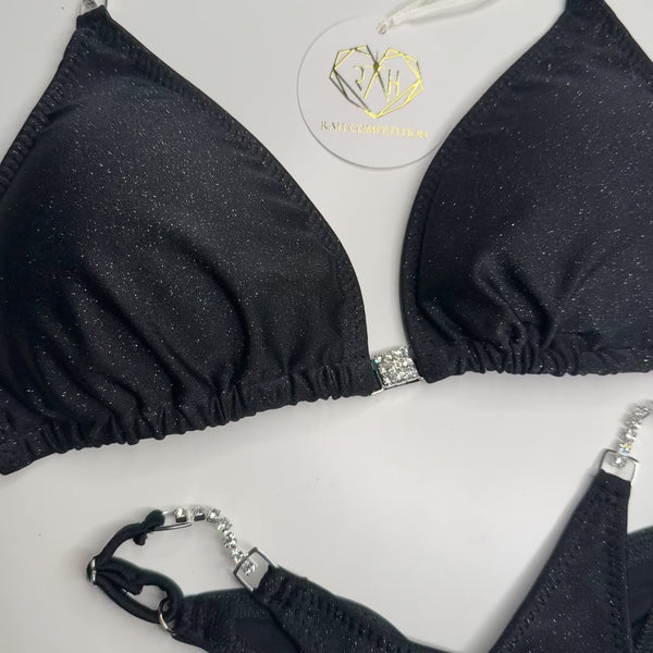 Wellness Black Shimmer Posing suit