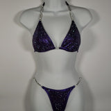 Dark Purple Scatter Competition Bikini