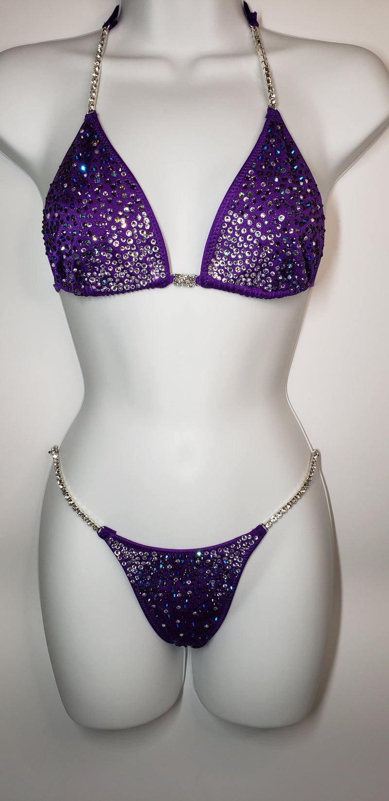 Purple Glitter Sun Rays Competition Bikini
