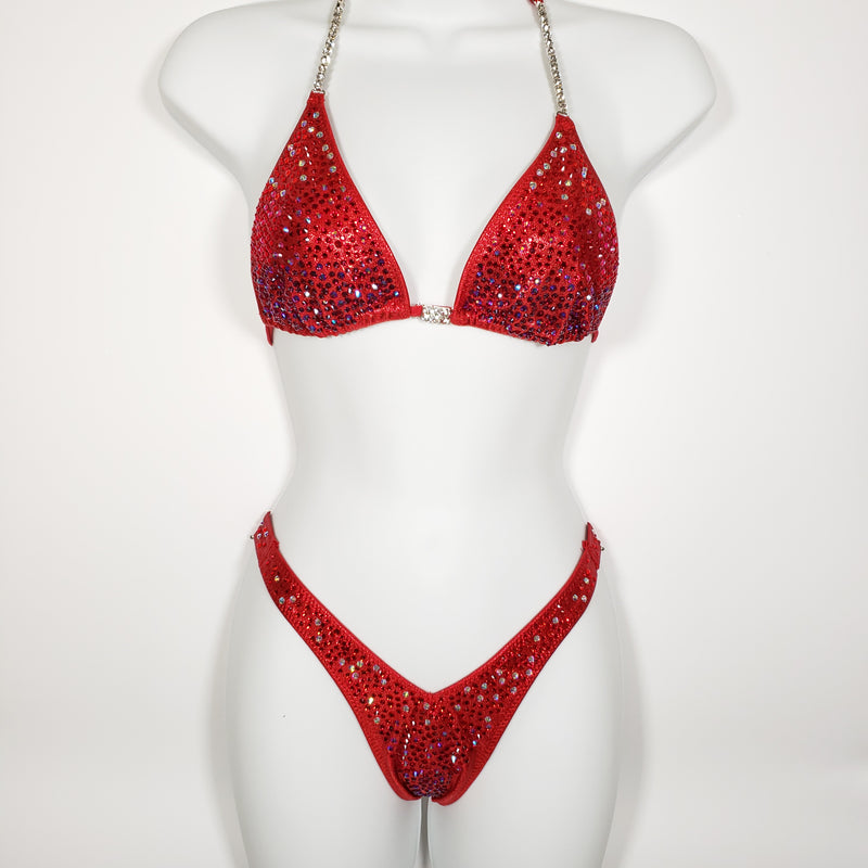 Red Ombre Scatter Wellness Bikini