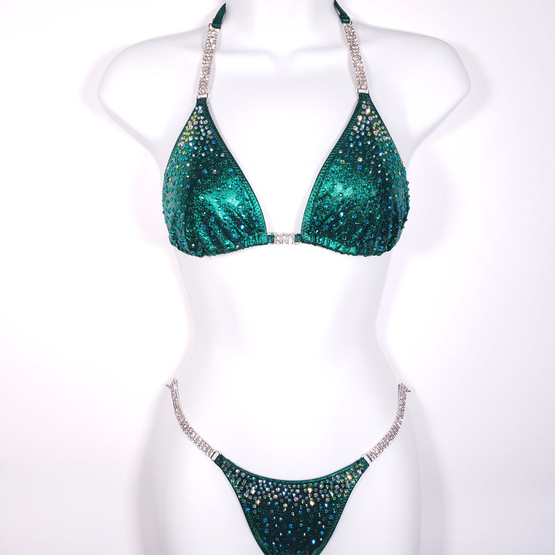 Green Sparkle sample Competition Bikini