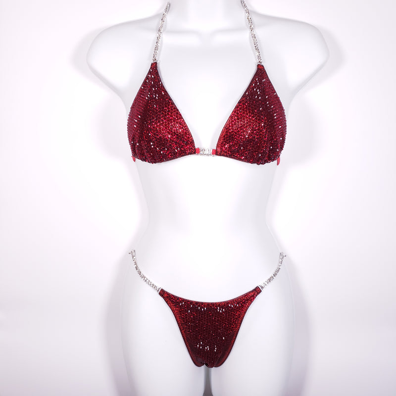 Dark Red Diamond Competition Bikini