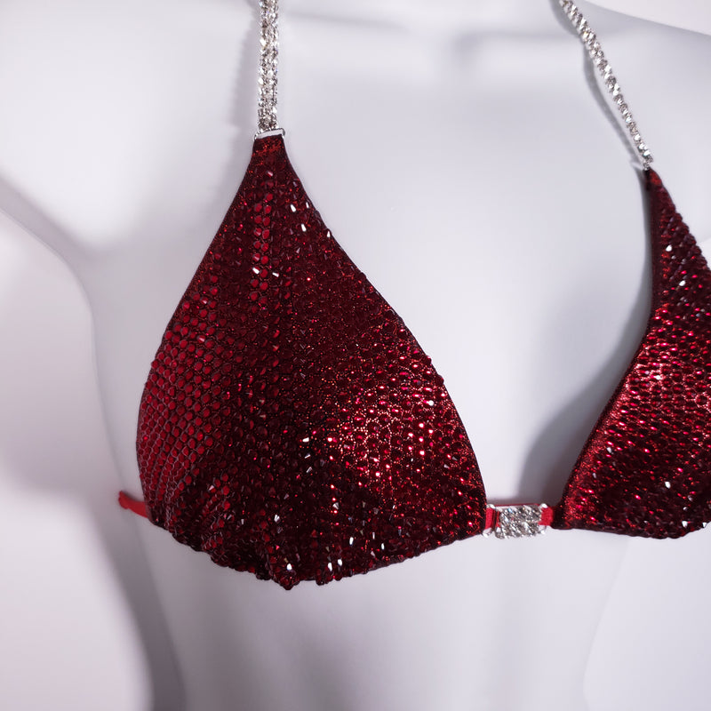Dark Red Diamond Competition Bikini