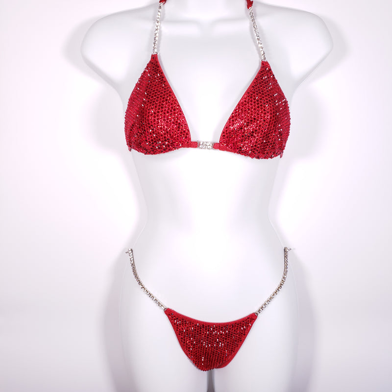 Light Red diamond Competition Bikini