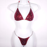 Dark Red ab, Red Scatter Competition Bikini