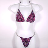 Dark purple competition bikini. Rhinestoned bikini, bling bikini, Npc bikini, Custom competition suit