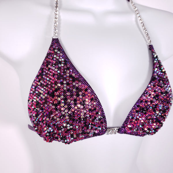 Crystal competition bikini, rhinestoned bikini, competition suit