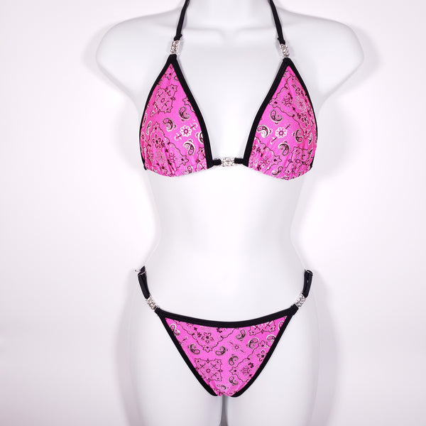 Hot Pink Bandana Posing suit