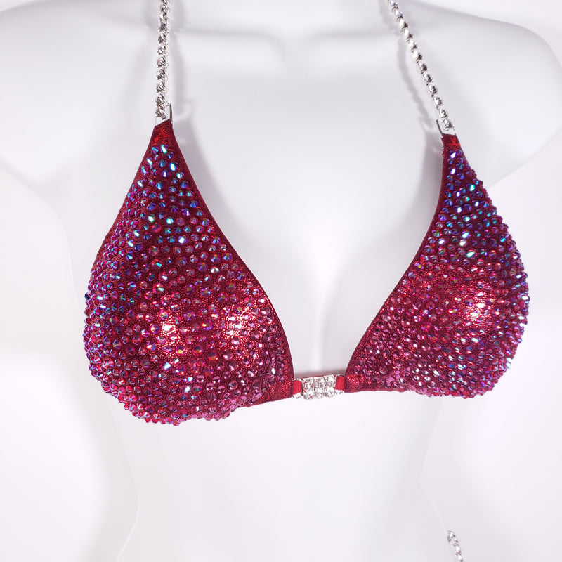Red Ombre Scatter Competition Bikini