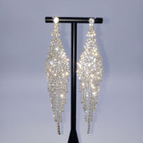 Long Diamond shape rhinestone Earrings