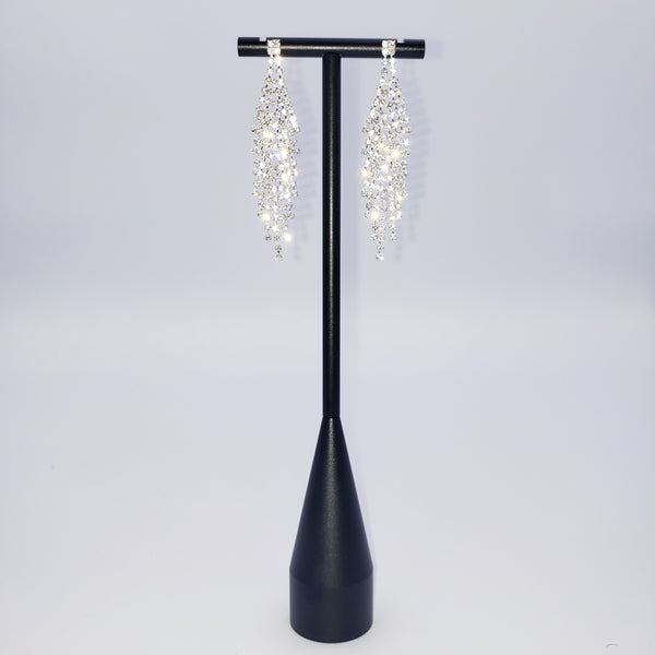 Slanted Tassel rhinestone Earrings