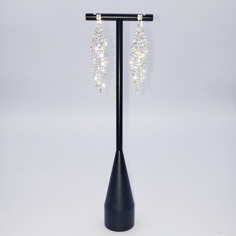 Slanted Tassel rhinestone Earrings