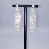 Slanted Tassel rhinestone Earrings