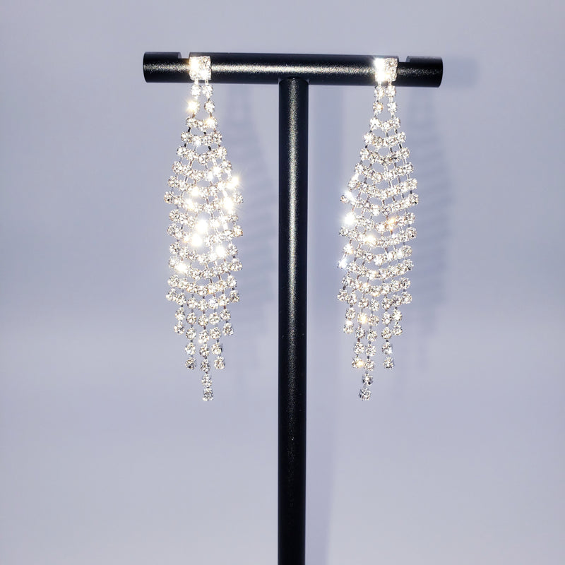 Slanted Tassel rhinestone Earrings