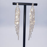 Diagonal draped rhinestone Earrings