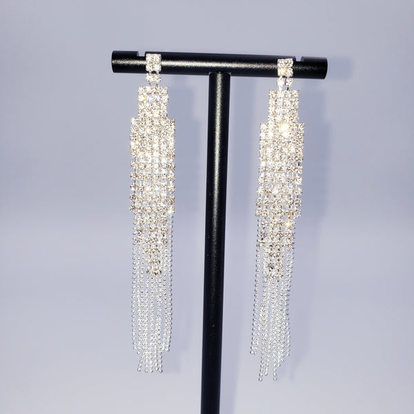 Tower tassel rhinestone Earrings