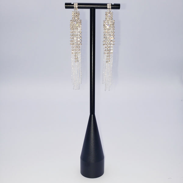 Tower tassel rhinestone Earrings