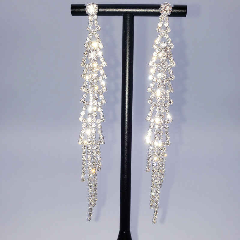 Long Multi Triangular Tassel Earrings