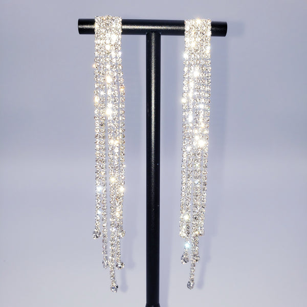 Long round drop Tassel Earrings