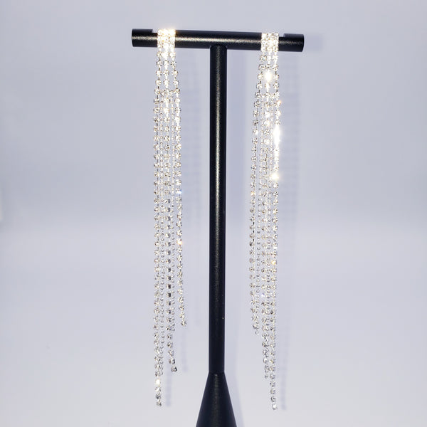 Small square with long Tassel Earrings